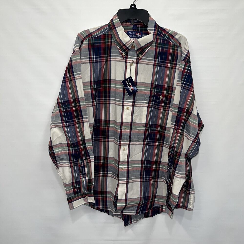 Mark Alexander Button Up Adult XL Mens Multicolor Long Sleeve Cotton Blend Shirt